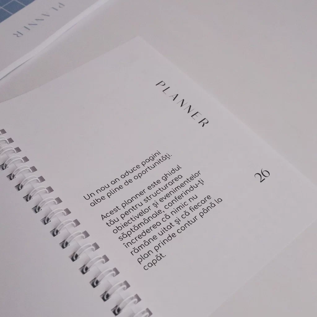 Planner săptămânal 2026, organizat pentru urmărirea proiectelor